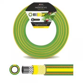 Wąż ogrodowy AWTOOLS AW70406 1/2 inch x 50m 3-warstwowy PVC z oplotem krzyżowym poliestrowym, zielony