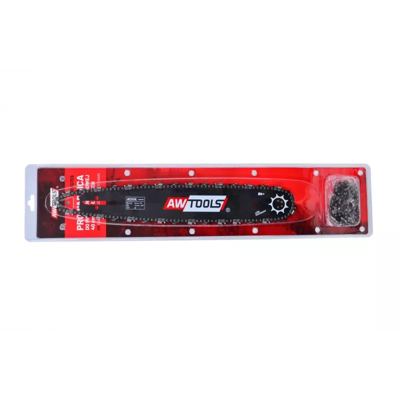 Łańcuch do pilarki AWTOOLS AW80155 14 cali, półdłutowy, podziałka 3/8 cala, prowadnica 1,3 mm, 52 ogniwa napędowe