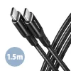 AXAGON BUCM-CM15AB USB-C do USB-C 2.0 Kabel, 1,5m, PD 60W, 3A, Pleciony - Czarny