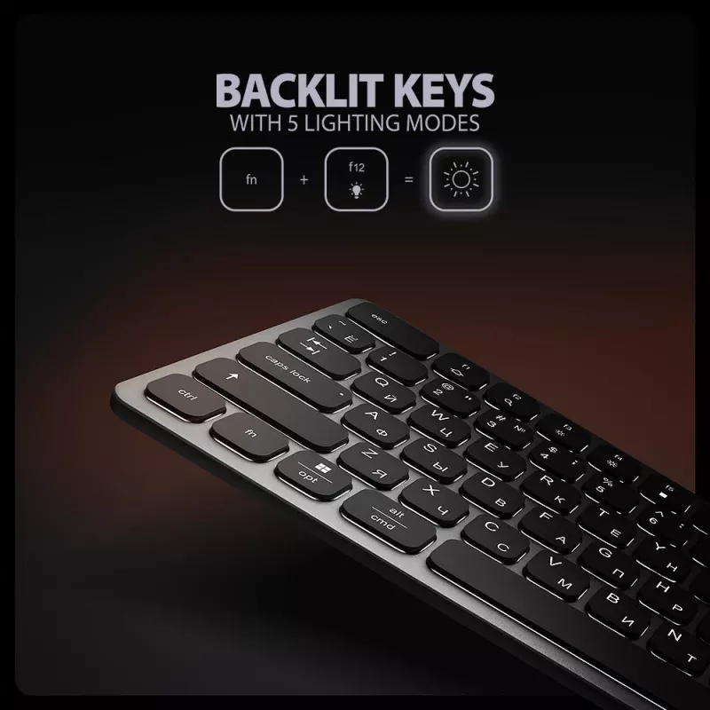 AXAGON HMC-KB-CRL Klawiatura USB-C z hubem 9-in-1, HDMI 4K, PD 100W, Gigabit Ethernet, czytnik kart, czarna