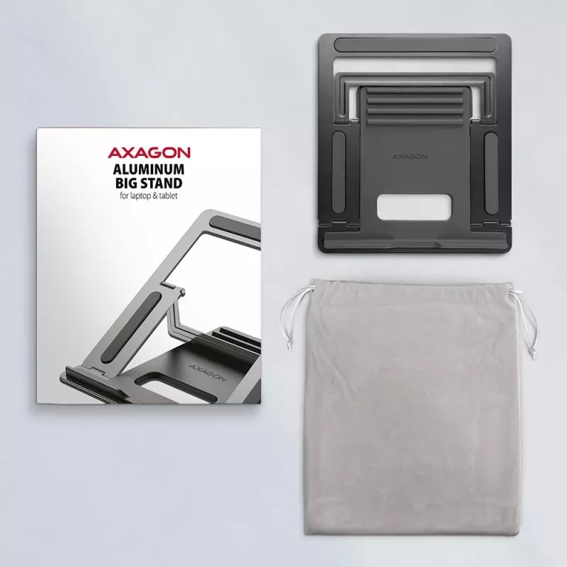 AXAGON STND-L Podstawka pod notebook 10-16 cali Aluminiowa Składana Regulowana wysokość Srebrna
