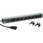 Bachmann 19-calowa 1U 8-krotna listwa zasilająca PDU z kątowymi gniazdami C13 90° i wejściem C14, kabel 2m (800.4023)