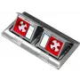BACHMANN Mini Floor Box 2x3M – Podwójna puszka podłogowa i blatowa do modułów 45x45 mm, z uchylną pokrywą, szary