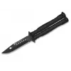 Nóż motylkowy Balisong K25 02131 Czarny Ostrze Clip Point ze stali nierdzewnej 440 Rękojeść aluminiowa
