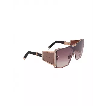 Balmain BPS-102M-146 Okulary przeciwsłoneczne unisex - czarne z akcentami w kolorze złotym, szare szkła, 61/14/145 mm