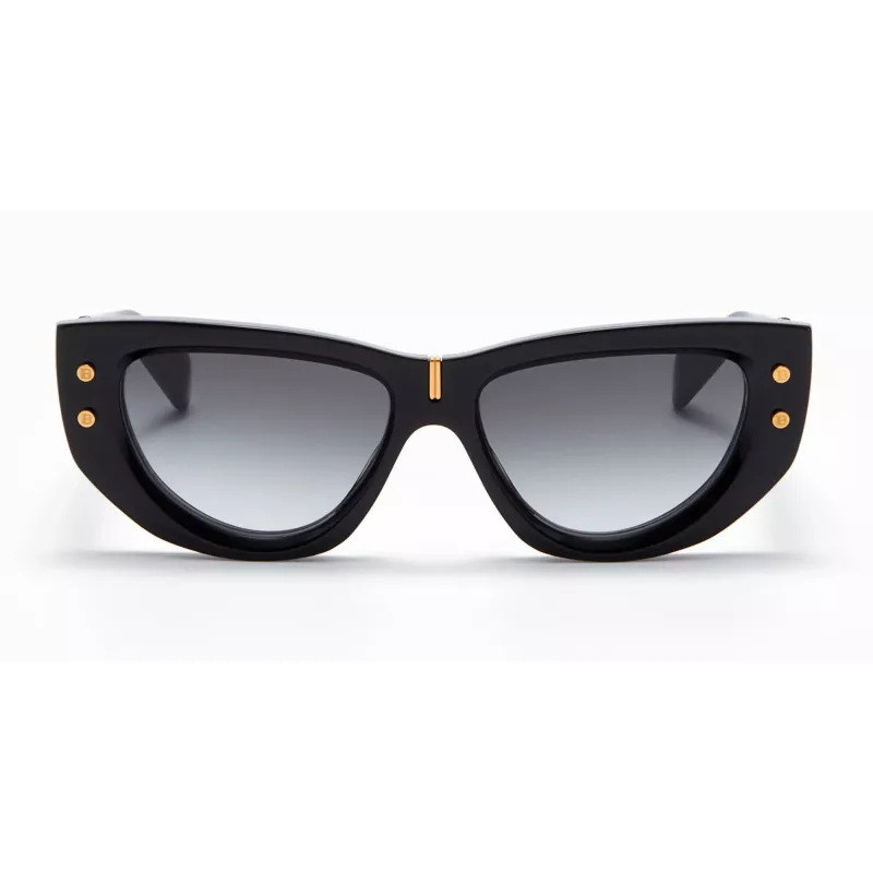 Okulary przeciwsłoneczne Balmain BPS-151A-55 damskie, czarny acetat, szare soczewki poliwęglanowe 55 mm