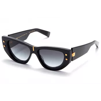 Okulary przeciwsłoneczne Balmain BPS-151A-55 damskie, czarny acetat, szare soczewki poliwęglanowe 55 mm