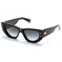 Okulary przeciwsłoneczne Balmain BPS-151A-55 damskie, czarny acetat, szare soczewki poliwęglanowe 55 mm