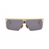 BALMAIN Okulary przeciwsłoneczne Unisex BPS-147A-142 Czarna oprawka acetatowa Kształt kwadratowy Szare soczewki nylonowe 43/27/147 mm