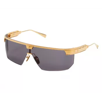 BALMAIN Okulary przeciwsłoneczne Unisex BPS-147A-142 Czarna oprawka acetatowa Kształt kwadratowy Szare soczewki nylonowe 43/27/147 mm