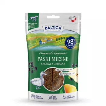 BALTICA Przysmaki Regionów Meat Strips Duck with Pear – Dog Treat – 90 g