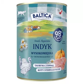 BALTICA Smaki regionów Turkey Mono - Mokra karma dla kota - 400g