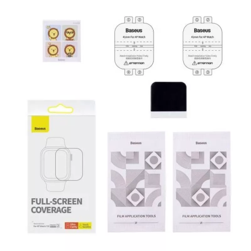 Folia ochronna NanoCrystal Baseus 41mm do Apple Watch 7/8/9, 2 szt., przezroczysta
