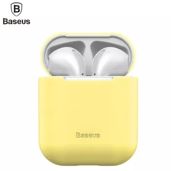Baseus Apple Silica Series Ultra-cienka silikonowa obudowa ochronna do AirPods 1/2 Żółty