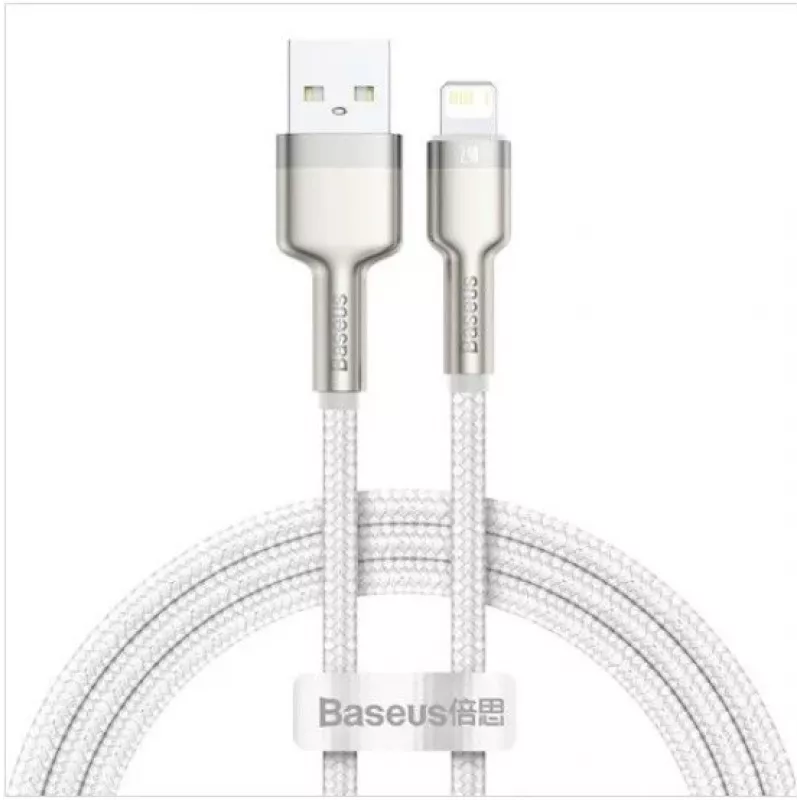 Baseus Cafule Metal USB-A do Lightning 1.0m 2.4A Biały