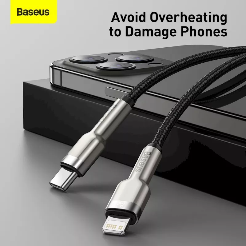 Baseus Cafule Series Metal USB-C do Lightning Kabel PD 20W 1m Czarny