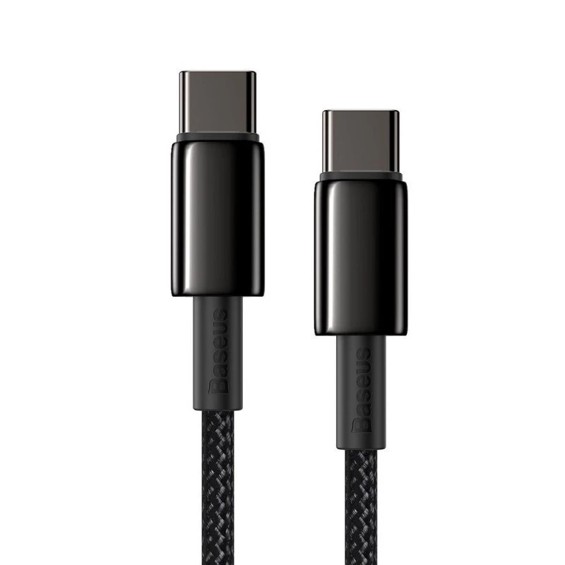 Przewód Baseus Cafule Series Metal USB-C na USB-C 1m 100W Czarny