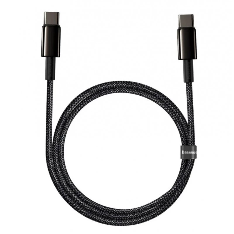 Przewód Baseus Cafule Series Metal USB-C na USB-C 1m 100W Czarny