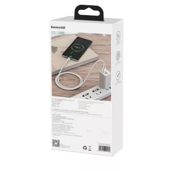 Baseus Cafule USB-A do USB-C, 66W, 1m, Biały