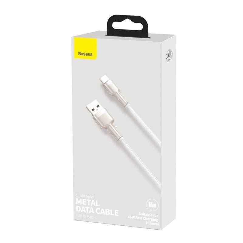 Baseus Cafule USB-A do USB-C, 66W, 1m, Biały