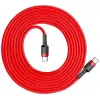 Baseus Cafule USB-C do USB-C PD 2.0 60W Flash Charging Cable, 2m, Czerwony (CATKLF-H09)