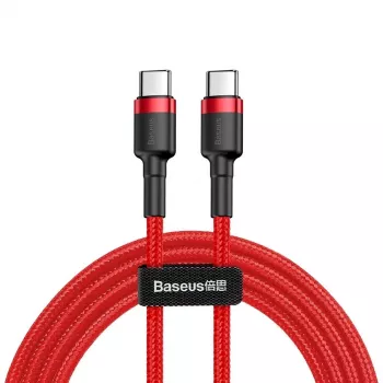 Baseus Cafule USB-C do USB-C PD 2.0 60W Flash Charging Cable, 2m, Czerwony (CATKLF-H09)
