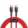 Baseus Cafule USB-C do USB-C PD 2.0 60W Flash Charging Cable, 2m, Czerwony (CATKLF-H09)