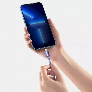 Baseus Crystal Shine Series USB-C to Lightning Fast Charging Data Cable 20W 1.2m Purple (CAJY000205)
