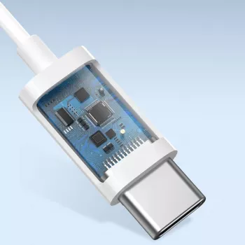 Baseus Encok C17 Słuchawki przewodowe douszne z mikrofonem USB Type-C Biały (NGCR010002)