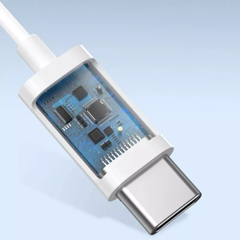 Baseus Encok C17 Słuchawki przewodowe douszne z mikrofonem USB Type-C Biały (NGCR010002)