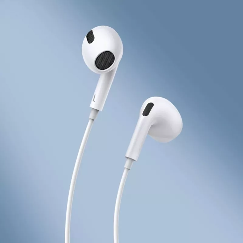 Baseus Encok C17 Słuchawki przewodowe douszne z mikrofonem USB Type-C Biały (NGCR010002)