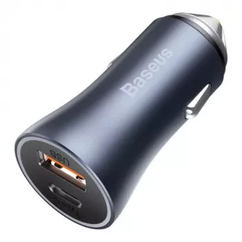 Ładowarka samochodowa Baseus Golden Contactor Pro 40W USB-A USB-C QC4.0+ PD SCP Szary