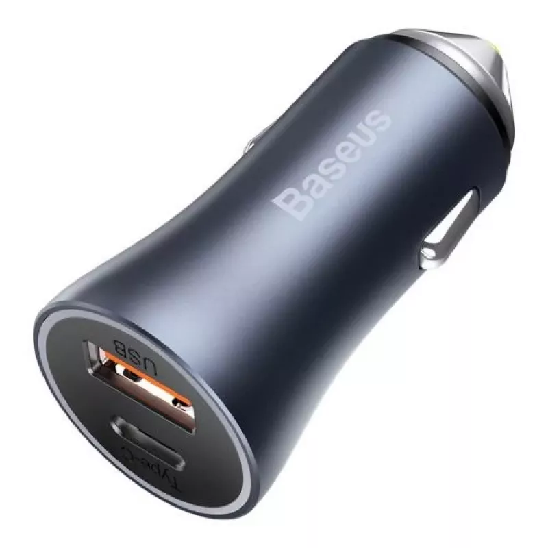 Ładowarka samochodowa Baseus Golden Contactor Pro 40W USB-A USB-C QC4.0+ PD SCP Szary