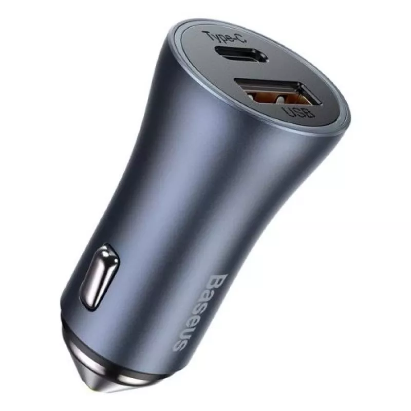 Ładowarka samochodowa Baseus Golden Contactor Pro 40W USB-A USB-C QC4.0+ PD SCP Szary