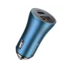 Baseus Golden Contactor Pro Dual Quick Car Charger 40W z kablem USB-C na Lightning 1m Niebieski