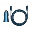 Baseus Golden Contactor Pro Dual Quick Car Charger 40W z kablem USB-C na Lightning 1m Niebieski