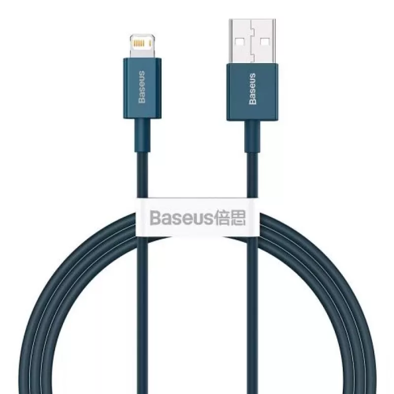 Baseus Lightning Superior Series Cable, Fast Charging, Data 2.4A, 1m Blue (CALYS-A03)
