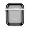 Baseus Metallic Shining Ultra-cienkie Silikonowe Etui Ochronne z Karabińczykiem do AirPods 1 / 2 Czarny