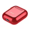 Baseus Metallic Shining Ultra-cienkie Silikonowe Etui Ochronne z Karabińczykiem do AirPods 1 / 2 Czerwone
