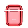 Baseus Metallic Shining Ultra-cienkie Silikonowe Etui Ochronne z Karabińczykiem do AirPods 1 / 2 Czerwone