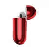Baseus Metallic Shining Ultra-cienkie Silikonowe Etui Ochronne z Karabińczykiem do AirPods 1 / 2 Czerwone