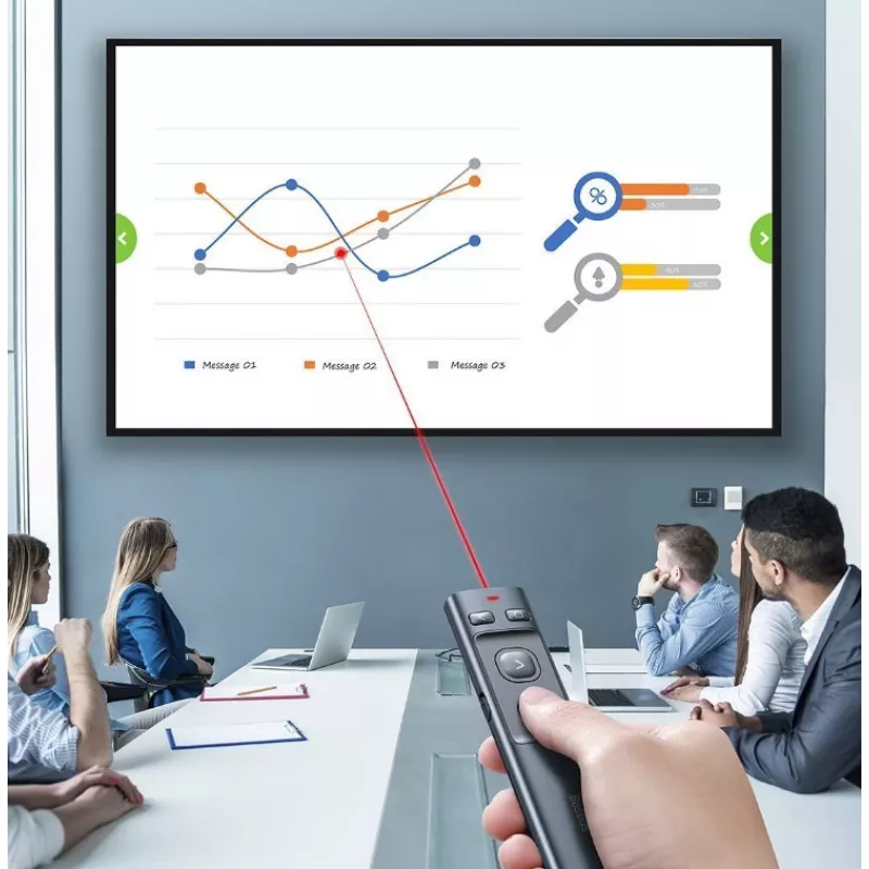 Baseus Orange Dot Bezprzewodowy Prezenter z Czerwonym Wskaźnikiem Laserowym (2.4GHz, USB-A, Space Grey)