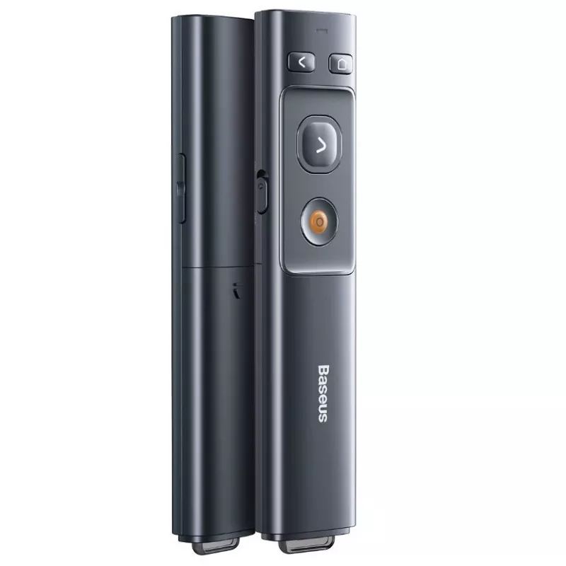 Baseus Orange Dot Bezprzewodowy Prezenter z Czerwonym Wskaźnikiem Laserowym (2.4GHz, USB-A, Space Grey)