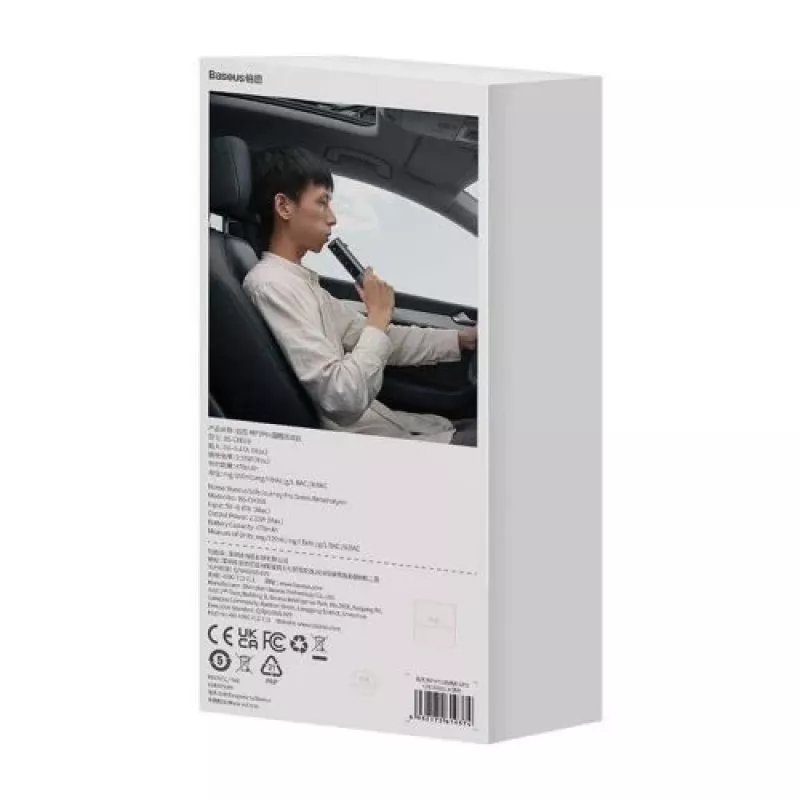 Baseus SafeJourney Pro Car Alcohol Breathalyser, Gray, USB-C, 470 mAh