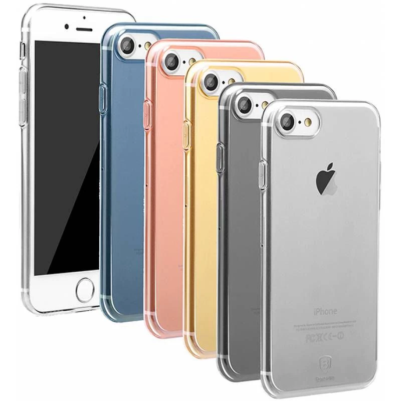 Etui Baseus Simple Series do Apple iPhone 7, przezroczysty różowe złoto