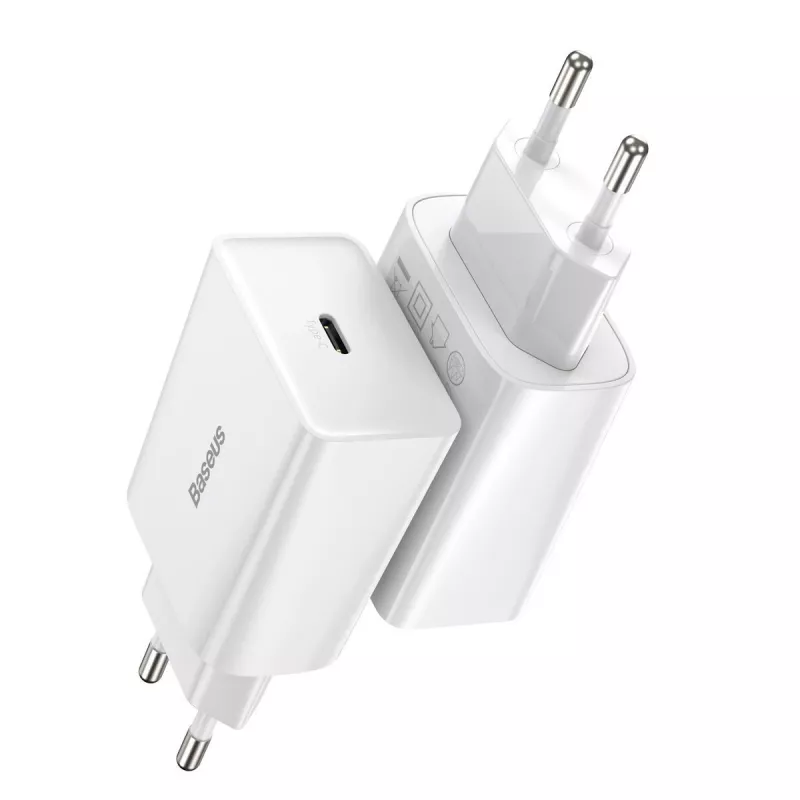 Baseus Speed Mini Quick Charger, USB-C, PD, 3A, 20W (Biały)