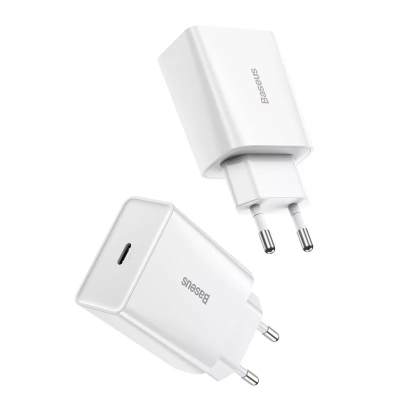 Baseus Speed Mini Quick Charger, USB-C, PD, 3A, 20W (Biały)