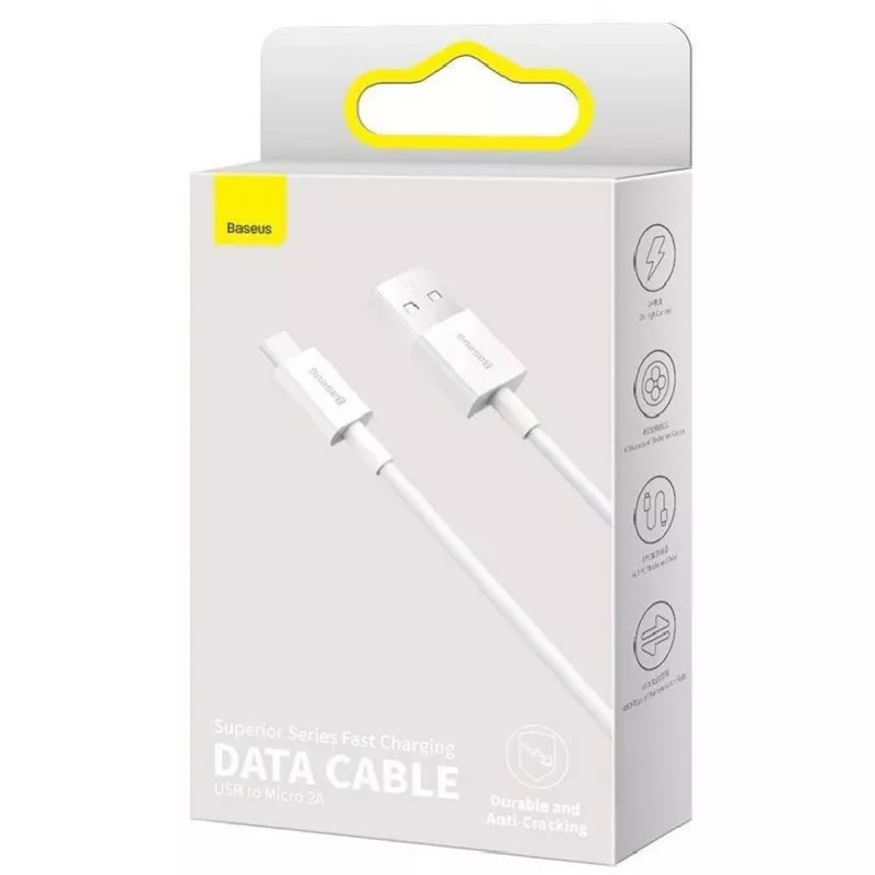 Baseus Superior Fast Charging Data Cable MicroUSB 1m White