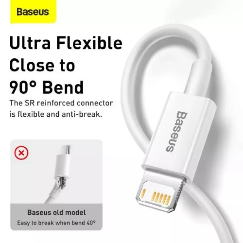 Baseus Superior Series Lightning Cable, Fast Charging, Data 2.4A, 1.5m White (CALYS-B02)