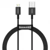 Baseus Superior USB-A do Lightning szybkie ładowanie i przesył danych kabel 1m Czarny (CALYS-A01)
